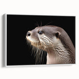 Framed canvas wall art featuring a playful sea otter design, showcasing vibrant colors and intricate details, perfect for marine life enthusiasts and home decor.