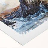 Rolled canvas wall art showcasing a vibrant sea otter design, featuring colorful marine life elements, perfect for ocean-themed decor in any setting.