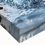 Close-up of a vibrant sea otter design on stretched canvas, showcasing detailed marine life illustrations with rich colors, perfect for ocean-themed decor.