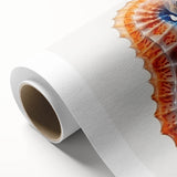 Colorful rolled canvas wall art depicting a detailed seahorse design, showcasing marine life in vibrant hues, perfect for ocean-themed decor, packaged securely.