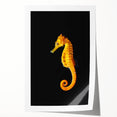 Seahorse wall art print showcasing vibrant marine life design with intricate details, ideal for ocean-themed decor. Perfect for enhancing home aesthetics.