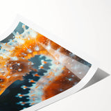 Elegant seahorse wall art design featuring vibrant colors and intricate details, printed on high-quality canvas, perfect for marine life enthusiasts.