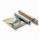 Vibrant marine life wall art showcasing a shark design, featuring bold colors and intricate details, perfect for ocean-themed decor in homes or offices.