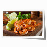 Vibrant marine life wall art print featuring a detailed shrimp design, showcasing vivid colors and intricate patterns, perfect for ocean-themed decor.
