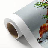 Colorful marine life wall art featuring a vibrant shrimp design on rolled canvas, ideal for ocean-themed decor. Perfect for adding a pop of color to any space.