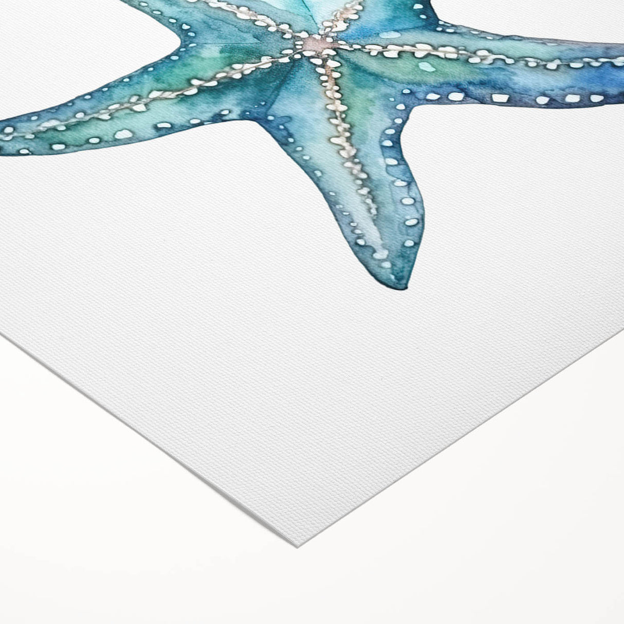 Vibrant rolled canvas artwork showcasing a marine life starfish design, perfect for coastal-themed decor, featuring intricate details and rich colors. Ideal for brightening up living spaces or adding a nautical touch to any room.