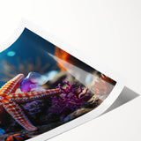 Colorful marine life wall art featuring a detailed starfish design on a textured background, perfect for ocean-themed decor. Ideal for enhancing beach-inspired interiors.