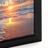 Close-up of a framed canvas showcasing a vibrant starfish design, part of a marine life wall art collection, with rich colors and intricate details, perfect for ocean-themed decor.