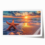 Vibrant marine life wall art featuring a detailed starfish design, showcasing intricate textures and colors, perfect for ocean-themed home decor or beach-inspired spaces.