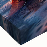 Close-up of a vibrant marine life starfish design stretched canvas wall art piece, showcasing intricate textures and vivid colors, perfect for ocean-themed decor.