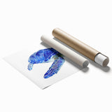 Vibrant marine life wall art featuring a detailed turtle design on a rolled print, showcasing colorful aquatic elements ideal for ocean-themed decor. Perfect for nature lovers.