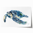 Vibrant marine life wall art featuring a turtle design, printed on high-quality paper, showcasing intricate details and colors, ideal for ocean-themed decor.