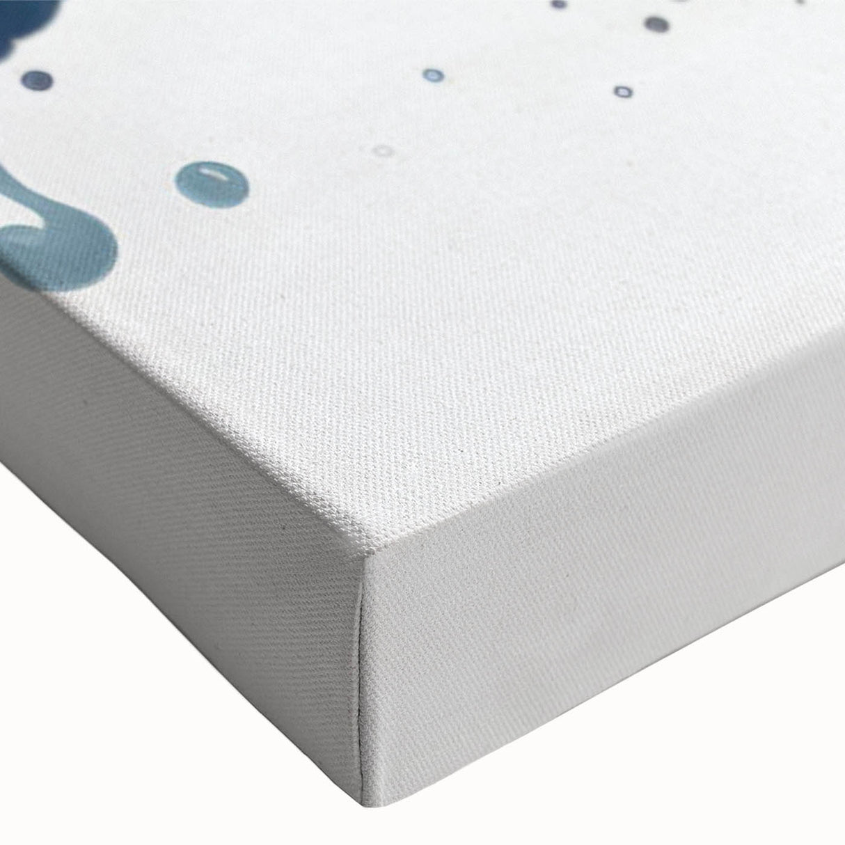 Close-up of a stretched canvas wall art piece featuring a vibrant marine life design with a turtle, showcasing intricate details and rich colors, ideal for ocean-themed decor.