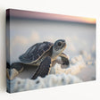 Vibrant stretched canvas wall art depicting a marine life design featuring a detailed sea turtle, showcasing rich colors and textures for an ocean-inspired decor.