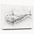 Acrylic wall art featuring a stunning side view of a blue whale, showcasing intricate marine life design with colorful details and a modern aesthetic perfect for ocean-themed decor.