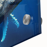 Close-up of a stunning acrylic wall art piece showcasing a vibrant marine life whale design, featuring intricate details and rich colors, perfect for ocean-themed decor.
