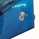 Close-up of marine life wall art featuring a vibrant whale design, crafted on acrylic glass, showcasing intricate details and vivid colors perfect for ocean-themed decor.