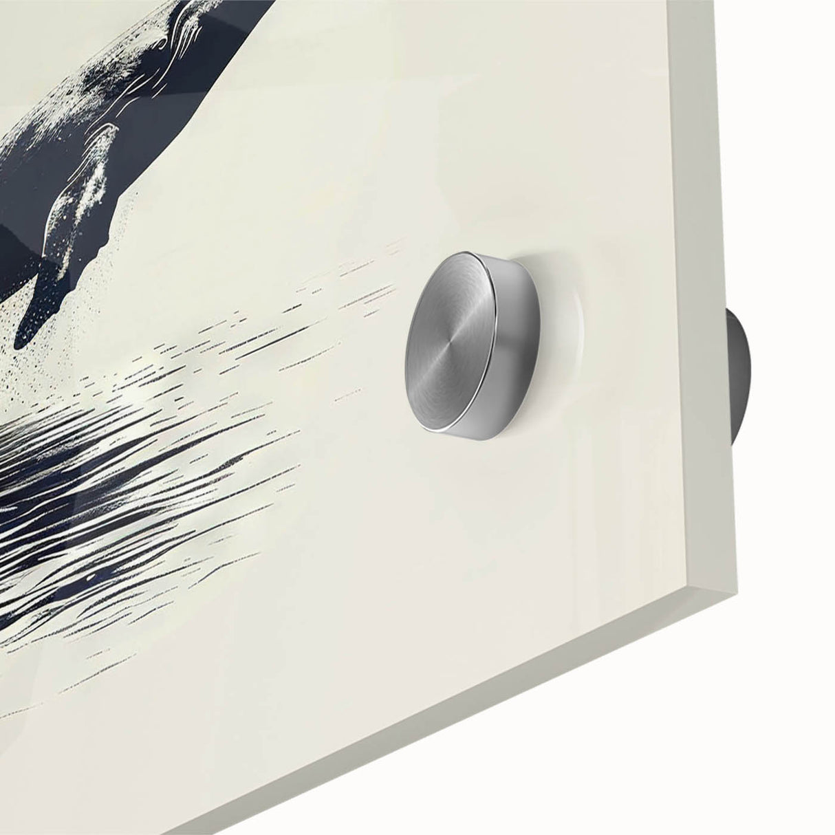 Close-up of a vibrant marine life whale design wall art piece, showcasing intricate details in acrylic glass, ideal for ocean-themed decor and nature lovers.
