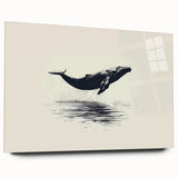 Side view of a stunning acrylic wall art piece featuring a vibrant marine life whale design, showcasing intricate details and colors, ideal for ocean-themed decor.