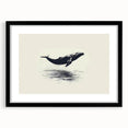 Framed wall art featuring a striking whale design in black and white, set against a stylish mat, perfect for marine life enthusiasts. Ideal for home decor.