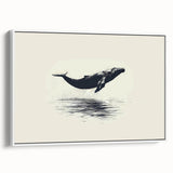 Framed canvas wall art showcasing a detailed design of a marine life whale, set against a white background, perfect for ocean-themed decor. The artwork emphasizes vibrant colors and intricate patterns, ideal for enhancing living spaces or marine enthusiasts' collections.