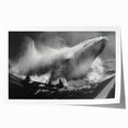 Whale-themed wall art print showcasing vibrant marine life details in blue and white, rolled and packaged securely in a cardboard tube for easy display.