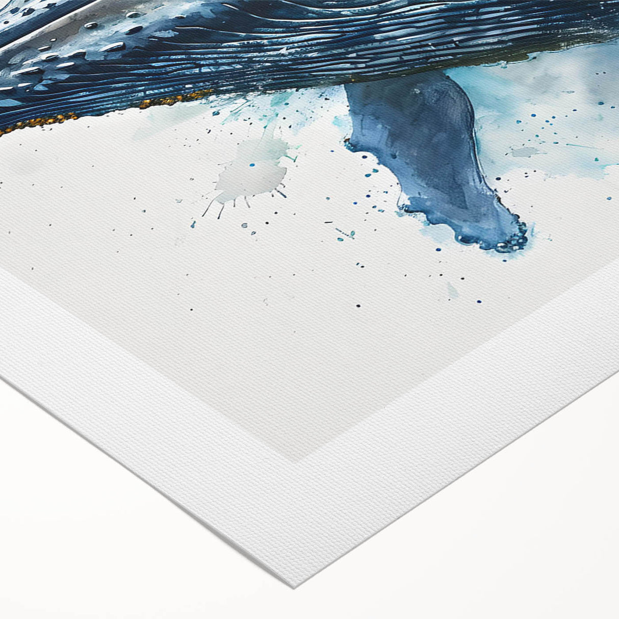 Vibrant rolled canvas wall art showcasing a detailed marine life design featuring a majestic whale, perfect for ocean-themed decor and enhancing living spaces.