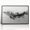 Framed acrylic wall art showcasing a detailed marine life design featuring a majestic whale, set against a sleek black frame, ideal for ocean-themed home decor.