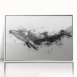 Framed acrylic wall art featuring a stunning whale design, showcasing vibrant marine life colors and intricate details, perfect for ocean-themed decor.