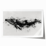 Whale-themed wall art print showcasing intricate marine life designs in vibrant colors, rolled and ready for framing, perfect for ocean-themed decor.