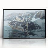Framed wall art featuring a stunning whale design in black acrylic, showcasing marine life with intricate details, perfect for ocean-themed decor.
