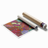 Extra large floral art on rolled print, featuring soft pastel hues, ideal for classy bathroom or large living room decor.