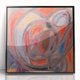 Large abstract wall art in black and white, mid-century modernist style, framed acrylic, ideal for modern art wall decor.