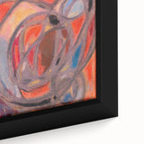 Extra large framed canvas featuring a textured abstract design in black with colorful accents, ideal for living room decor.