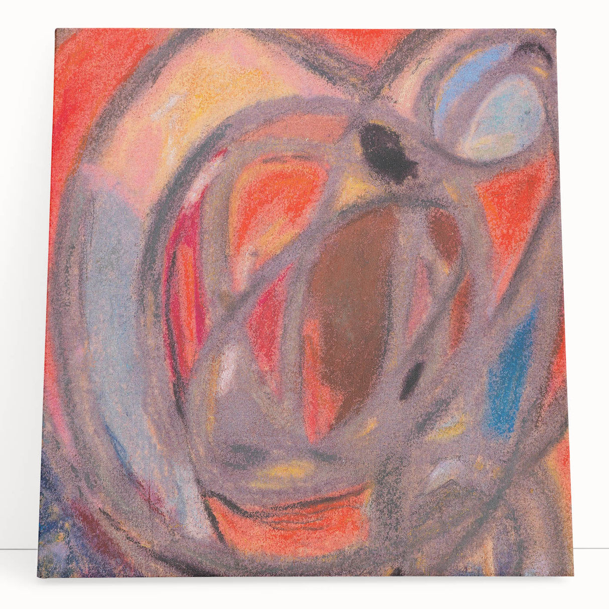 Abstract black and white composition on stretched canvas, ideal for kitchen wall art or bedroom ambiance.