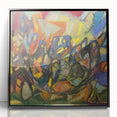 Large abstract wall art by Adolf Holzel in mid-century modernist style.