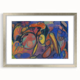 Textured abstract art print in muted earth tones on framed canvas, ideal for a modern bedroom ambiance.