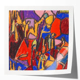 Extra large, floral art print on glossy acrylic, featuring vibrant colors and abstract design.