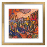 Extra large abstract art print featuring textured design in muted earth tones on a framed canvas.