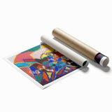 Extra large rolled print featuring a floral design in muted pastel shades, suitable for classy bathroom wall art.