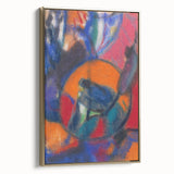 Framed canvas featuring a vintage poster art landscape painting in black and gold tones, ideal for bedroom wall decor.