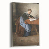 Landscape art painting in vintage poster style, featuring colorful abstract forms on a black background, framed canvas.