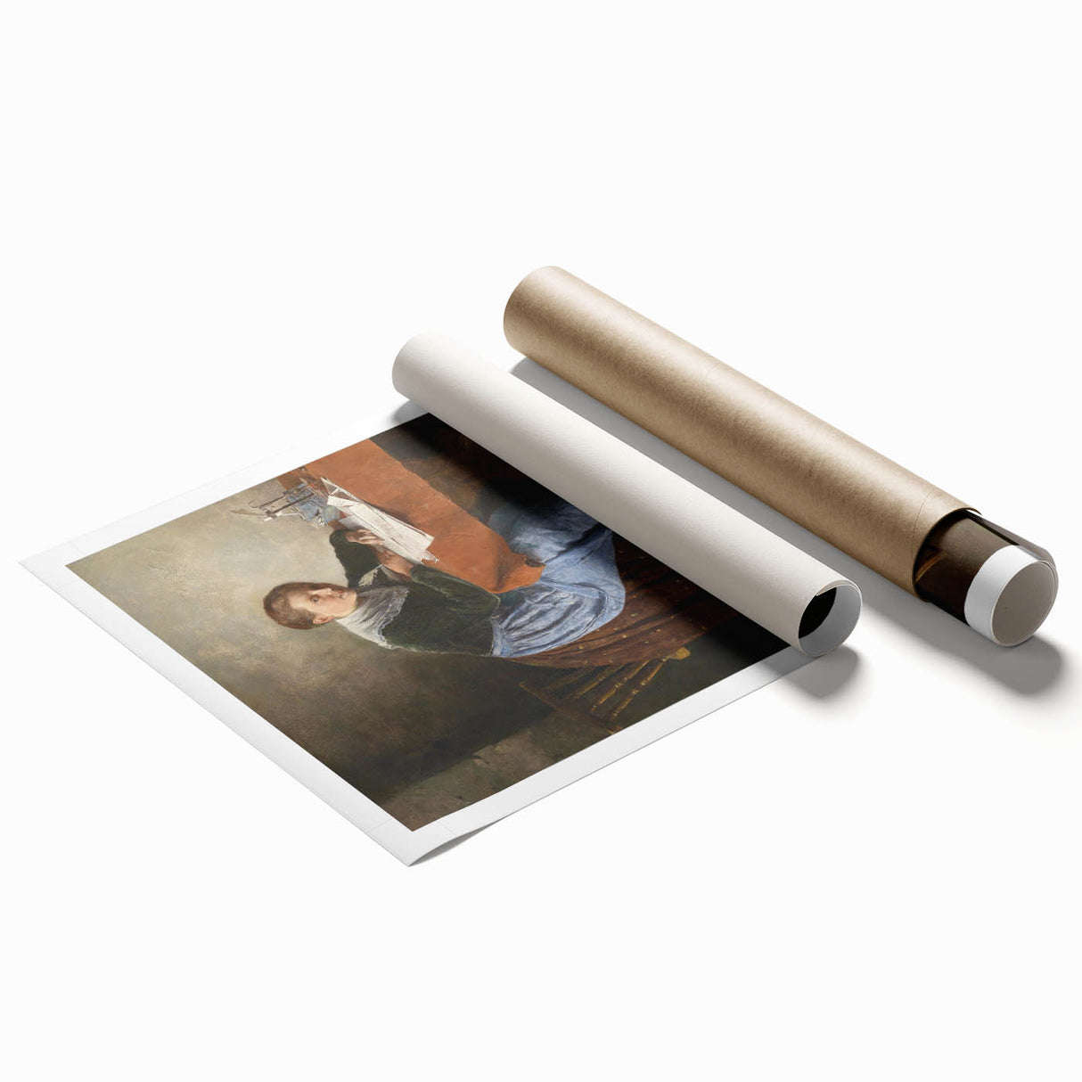 Extra large rolled print featuring a floral design in muted tones, ideal for classy bathroom or large living room wall art.