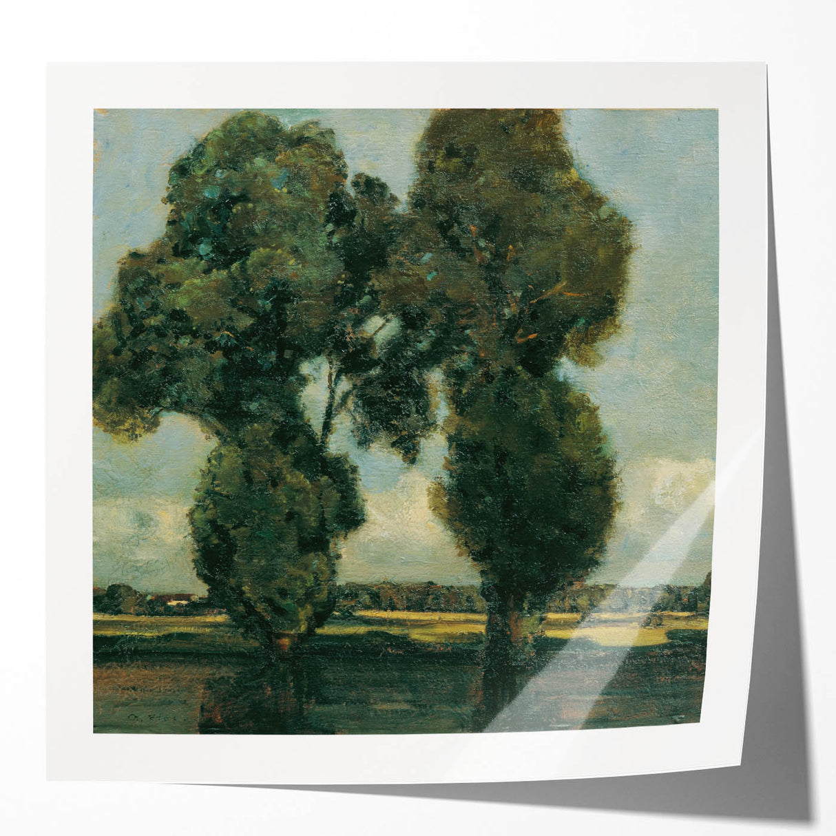 Extra large floral art on glossy photo print, featuring soft pink and green tones, ideal for dining room wall decor.