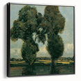 Black and white landscape art painting on framed canvas, featuring a vintage poster art style, ideal for bedroom wall decor.