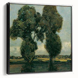 Black and white landscape art painting on framed canvas, featuring a vintage poster art style, ideal for bedroom wall decor.