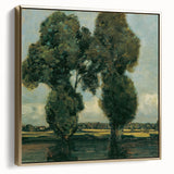 Framed canvas featuring a vintage poster art landscape in black tones, ideal for bedroom wall art.
