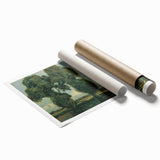 Extra large rolled print of a floral design in muted pastel shades, ideal for classy bathroom wall art.