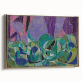 Framed canvas featuring a vintage landscape painting with muted earth tones, ideal for bedroom wall art.