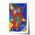 Adolf Holzel's abstract floral design in muted pastel shades, rolled print, suitable as art wall for dining room.